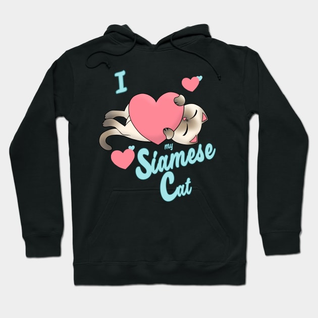 I Heart My Siamese Cat cute kawaii love alternate Hoodie by xenotransplant